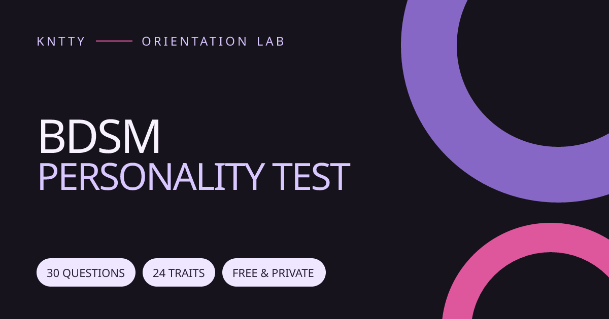 KNTTY BDSM Test - A private, multilingual kink-preference test with 30 questions and 24 result profi logo